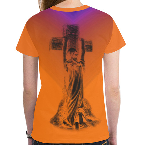 Praying To The Angels New All Over Print T-shirt for Women (Model T45)