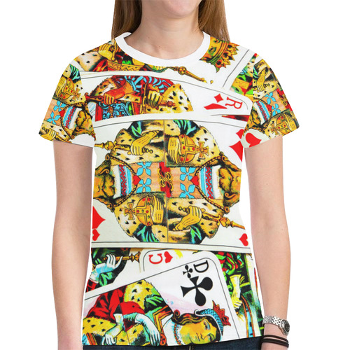 FRENCH PLAYING CARDS New All Over Print T-shirt for Women (Model T45)