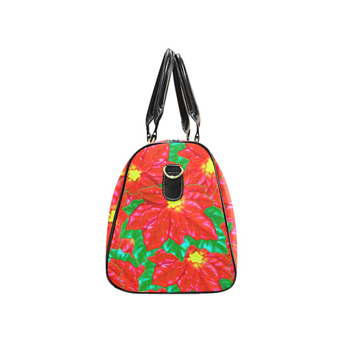 Red Orange Poinsettias New Waterproof Travel Bag/Large (Model 1639)