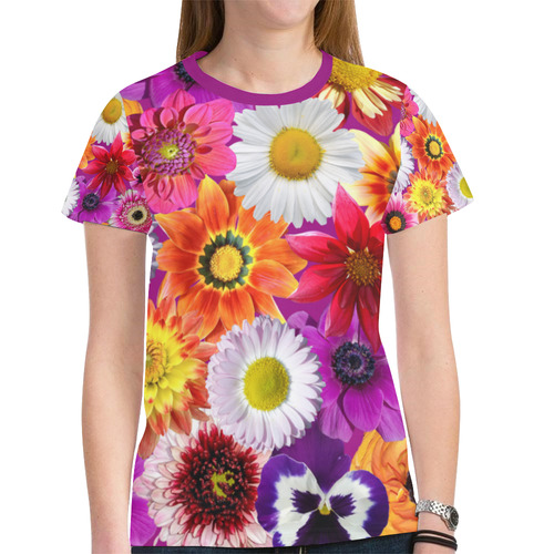A Bunch Of Flowers New All Over Print T-shirt for Women (Model T45)