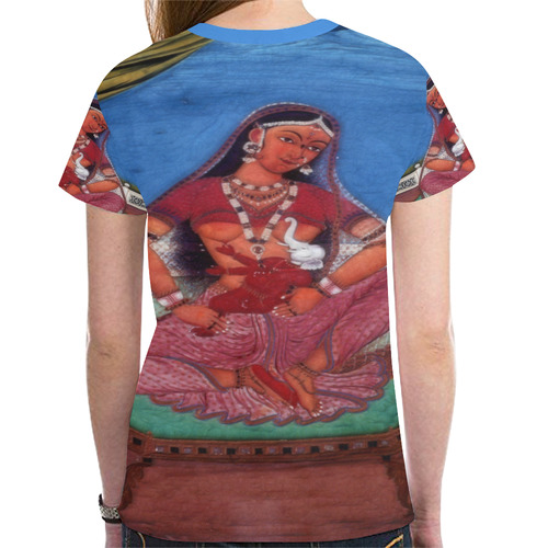 Deity Parvati with her Son Ganesha New All Over Print T-shirt for Women (Model T45)