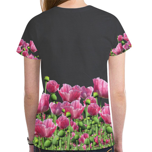 Poppy Love New All Over Print T-shirt for Women (Model T45)