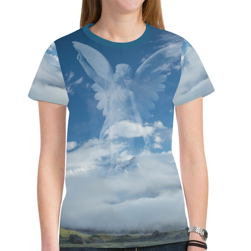 Angel show you the way to heaven New All Over Print T-shirt for Women (Model T45)