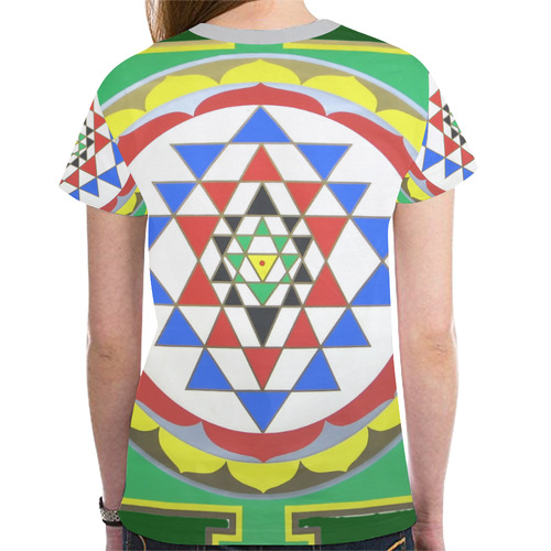 Sri Yantra New All Over Print T-shirt for Women (Model T45)