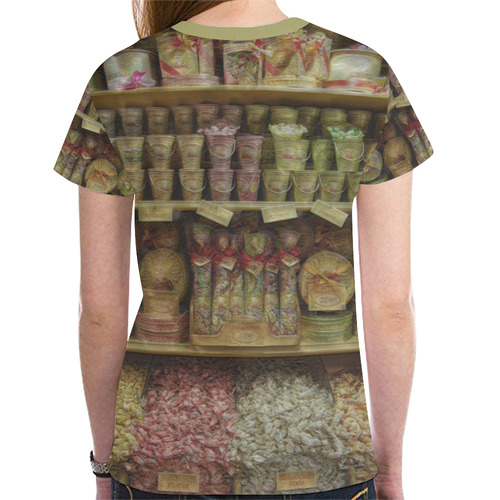 Sweets for my Sweet Candy Shelf New All Over Print T-shirt for Women (Model T45)