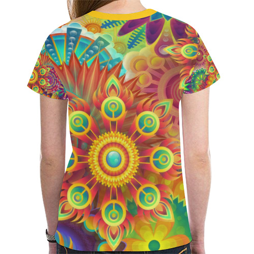 Psychedelic Mandalas New All Over Print T-shirt for Women (Model T45)
