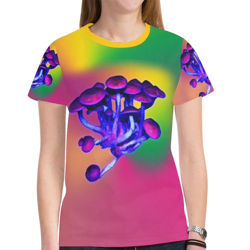 Magic Mushrooms New All Over Print T-shirt for Women (Model T45)