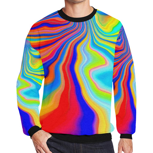 alive 3 (abstract) by JamColors Men's Oversized Fleece Crew Sweatshirt (Model H18)