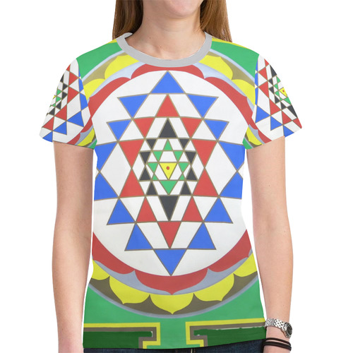 Sri Yantra New All Over Print T-shirt for Women (Model T45)
