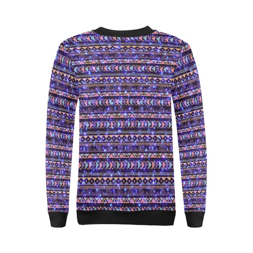Traditional Ethno Culture Galaxy Pattern All Over Print Crewneck Sweatshirt for Women (Model H18)