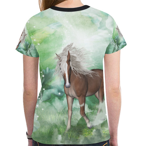 Horse in a fantasy world New All Over Print T-shirt for Women (Model T45)