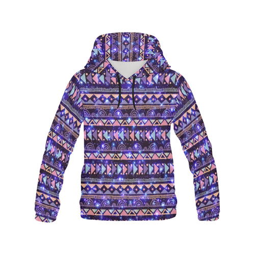 Traditional Ethno Culture Galaxy Pattern All Over Print Hoodie for Women (USA Size) (Model H13)