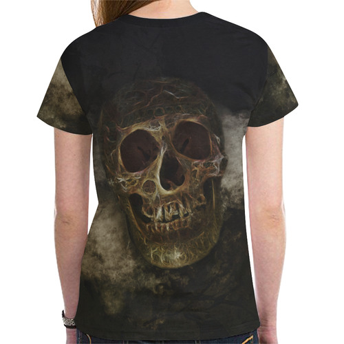 Mysterious  Golden Skull New All Over Print T-shirt for Women (Model T45)