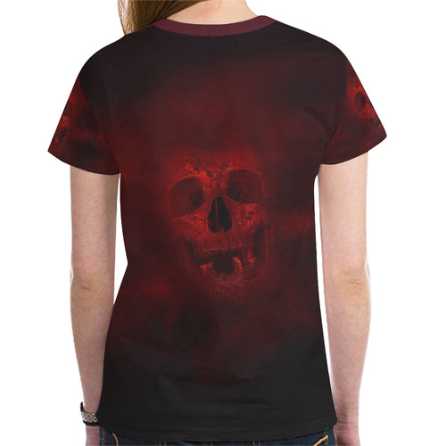 Red Skull New All Over Print T-shirt for Women (Model T45)