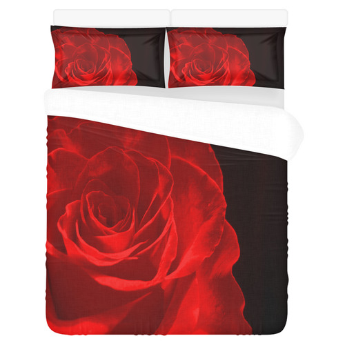 A Rose Red 3-Piece Bedding Set