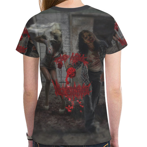 Valentines Day Zombie Couple New All Over Print T-shirt for Women (Model T45)