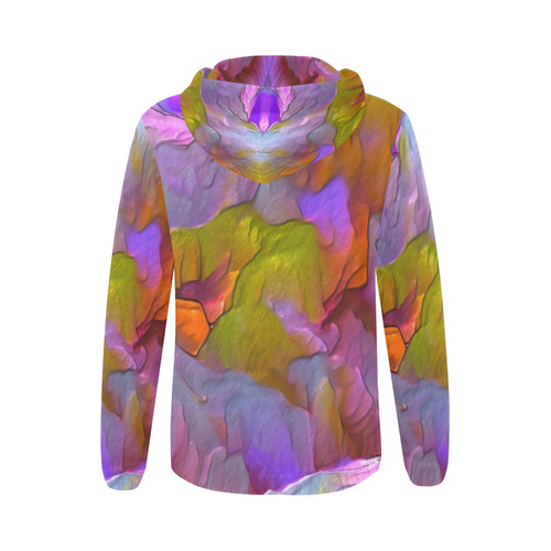 Colorfully Landscape Aerial View All Over Print Full Zip Hoodie for Women (Model H14)