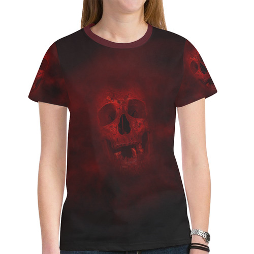 Red Skull New All Over Print T-shirt for Women (Model T45)