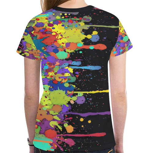 Crazy Multicolored Running Splashes II New All Over Print T-shirt for Women (Model T45)