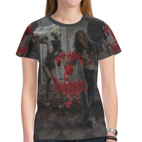 Valentines Day Zombie Couple New All Over Print T-shirt for Women (Model T45)