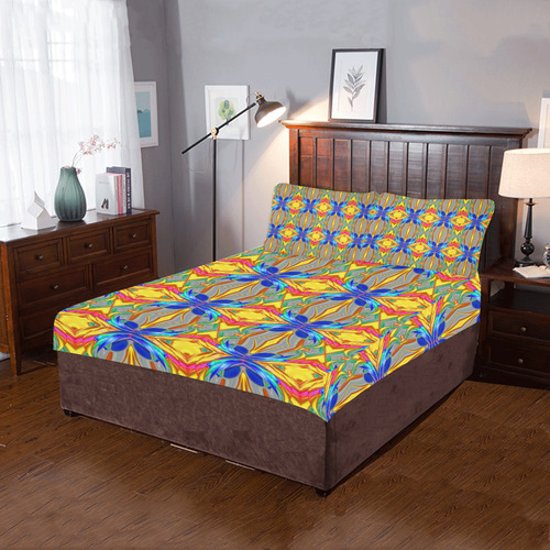 Abstract Colorful Ornament A 3-Piece Bedding Set