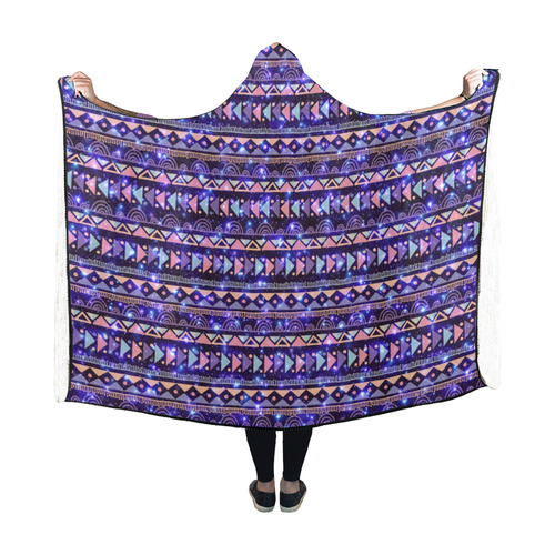 Traditional Ethno Culture Galaxy Pattern Hooded Blanket 60''x50''