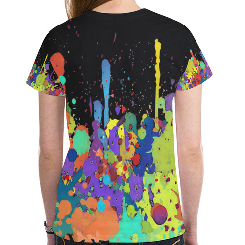 Crazy Multicolored Running Splashes II New All Over Print T-shirt for Women (Model T45)