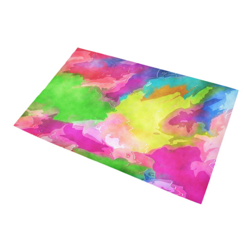 Vibrant Watercolor Ink Blend Bath Rug 20''x 32''