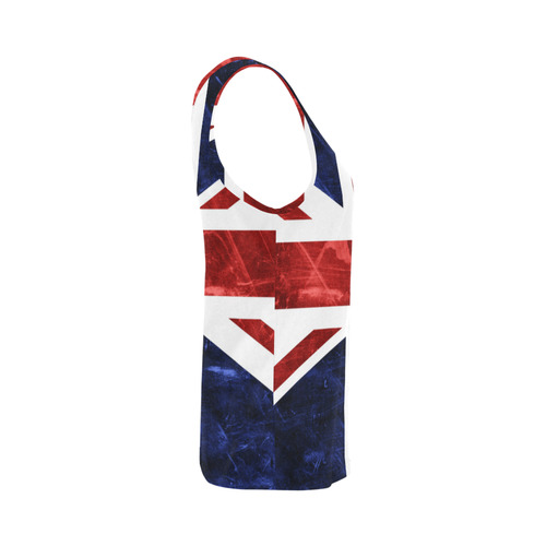 Grunge Union Jack Flag All Over Print Tank Top for Women (Model T43)