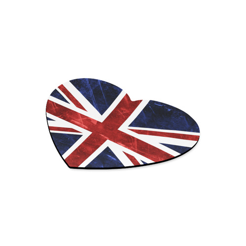 Grunge Union Jack Flag Heart-shaped Mousepad