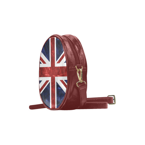 Grunge Union Jack Flag Round Sling Bag (Model 1647)