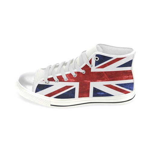 Grunge Union Jack Flag Women's Classic High Top Canvas Shoes (Model 017)