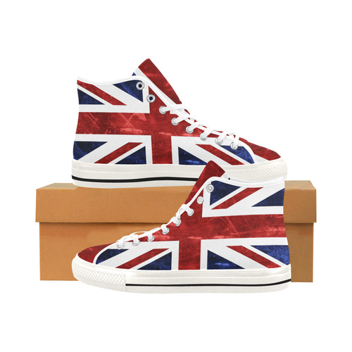 Grunge Union Jack Flag Vancouver H Men's Canvas Shoes/Large (1013-1)