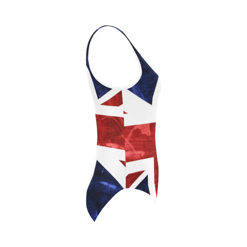 Grunge Union Jack Flag Vest One Piece Swimsuit (Model S04)