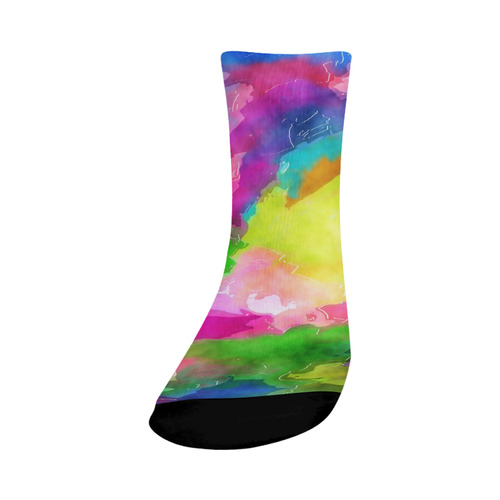 Vibrant Watercolor Ink Blend Crew Socks