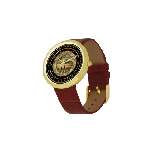 Children of Armenia Women's Golden Leather Strap Watch(Model 212)