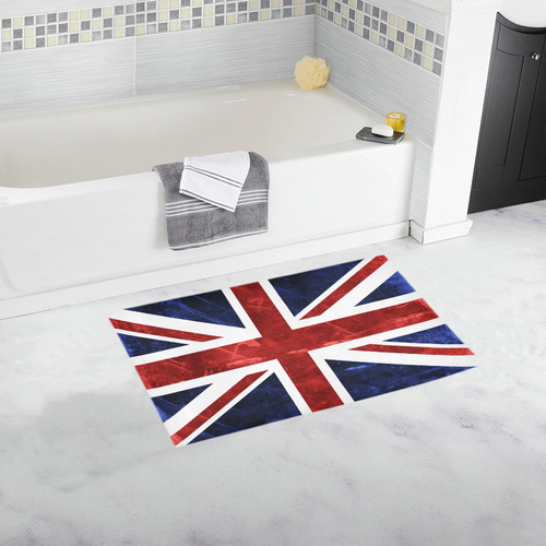 Grunge Union Jack Flag Bath Rug 16''x 28''