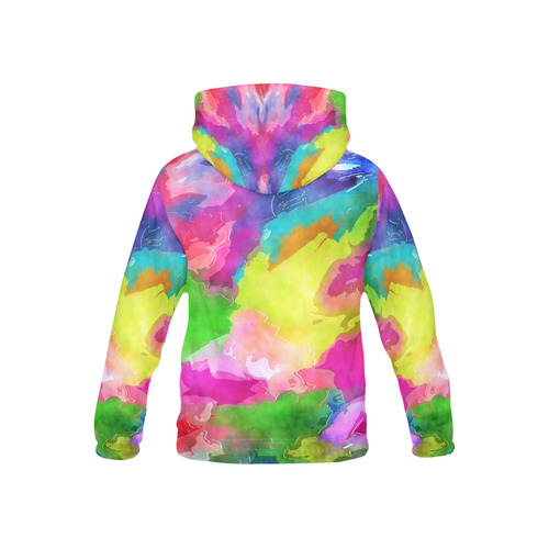 Vibrant Watercolor Ink Blend All Over Print Hoodie for Kid (USA Size) (Model H13)