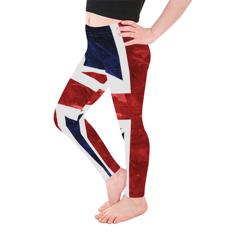 Grunge Union Jack Flag Kid's Ankle Length Leggings (Model L06)