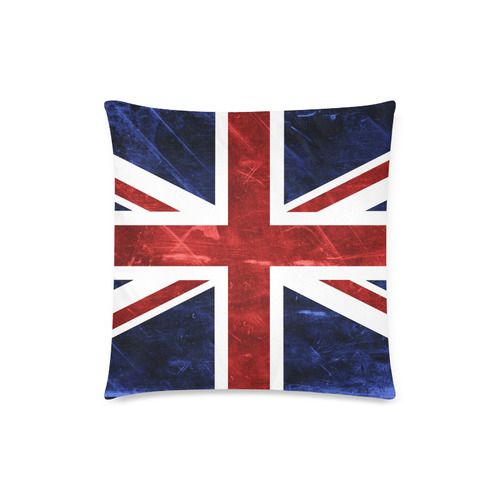 Grunge Union Jack Flag Custom Zippered Pillow Case 18"x18"(Twin Sides)