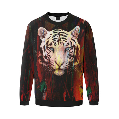 Jungle Animal by Artdream Men's Oversized Fleece Crew Sweatshirt (Model H18)