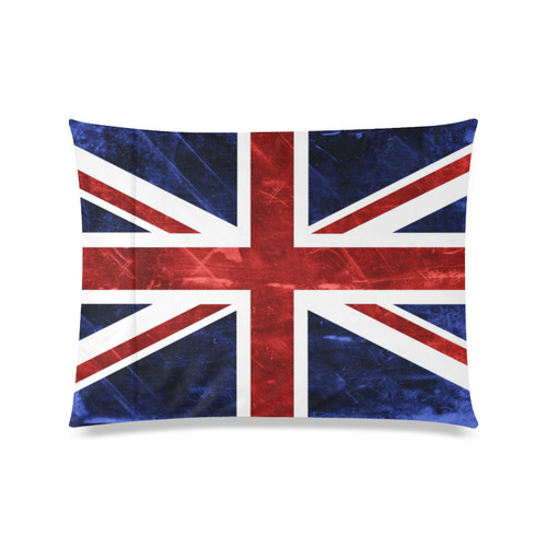 Grunge Union Jack Flag Custom Zippered Pillow Case 20"x26"(Twin Sides)