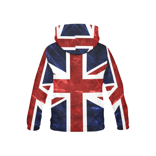 Grunge Union Jack Flag All Over Print Hoodie for Kid (USA Size) (Model H13)