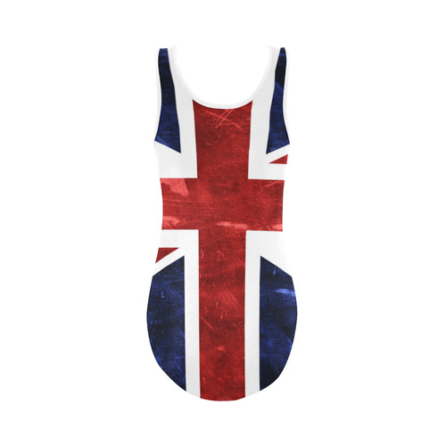 Grunge Union Jack Flag Vest One Piece Swimsuit (Model S04)