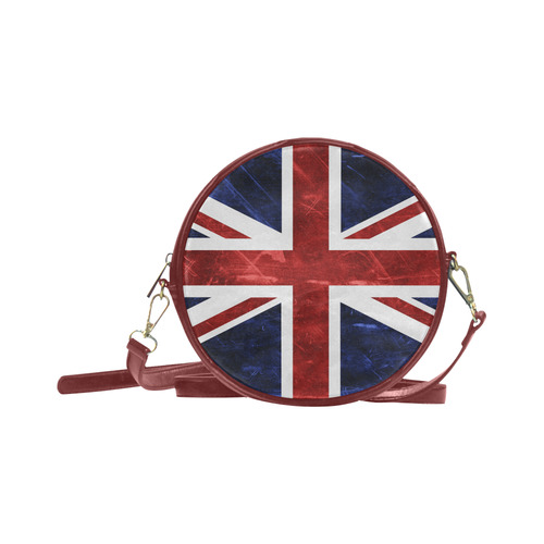 Grunge Union Jack Flag Round Sling Bag (Model 1647)