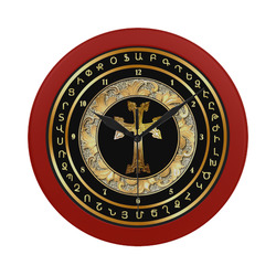Armenian cross Circular Plastic Wall clock