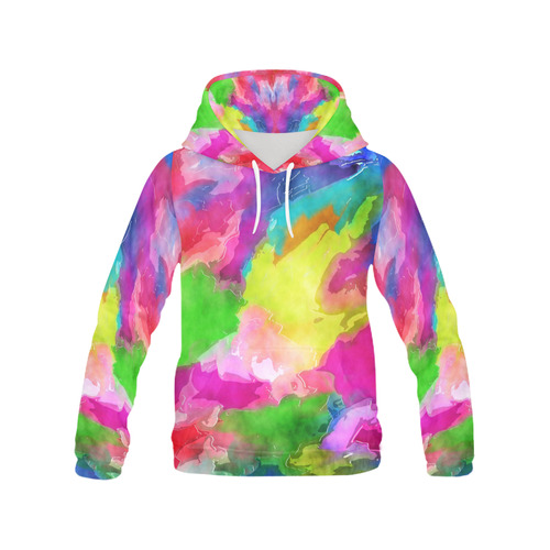 Vibrant Watercolor Ink Blend All Over Print Hoodie for Men/Large Size (USA Size) (Model H13)