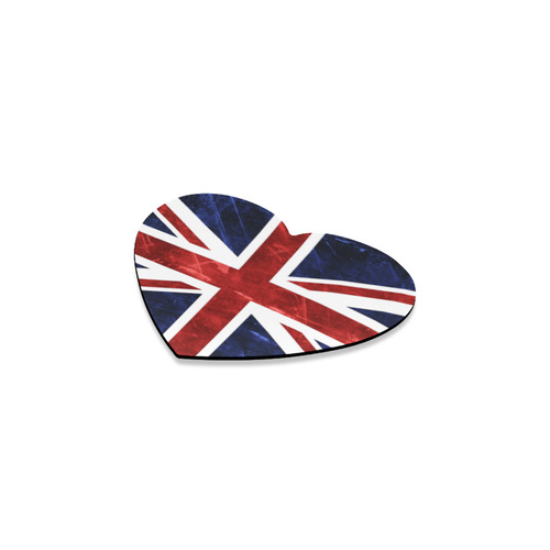 Grunge Union Jack Flag Heart Coaster