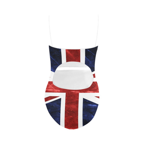 Grunge Union Jack Flag Strap Swimsuit ( Model S05)