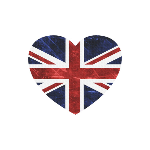 Grunge Union Jack Flag Heart-shaped Mousepad